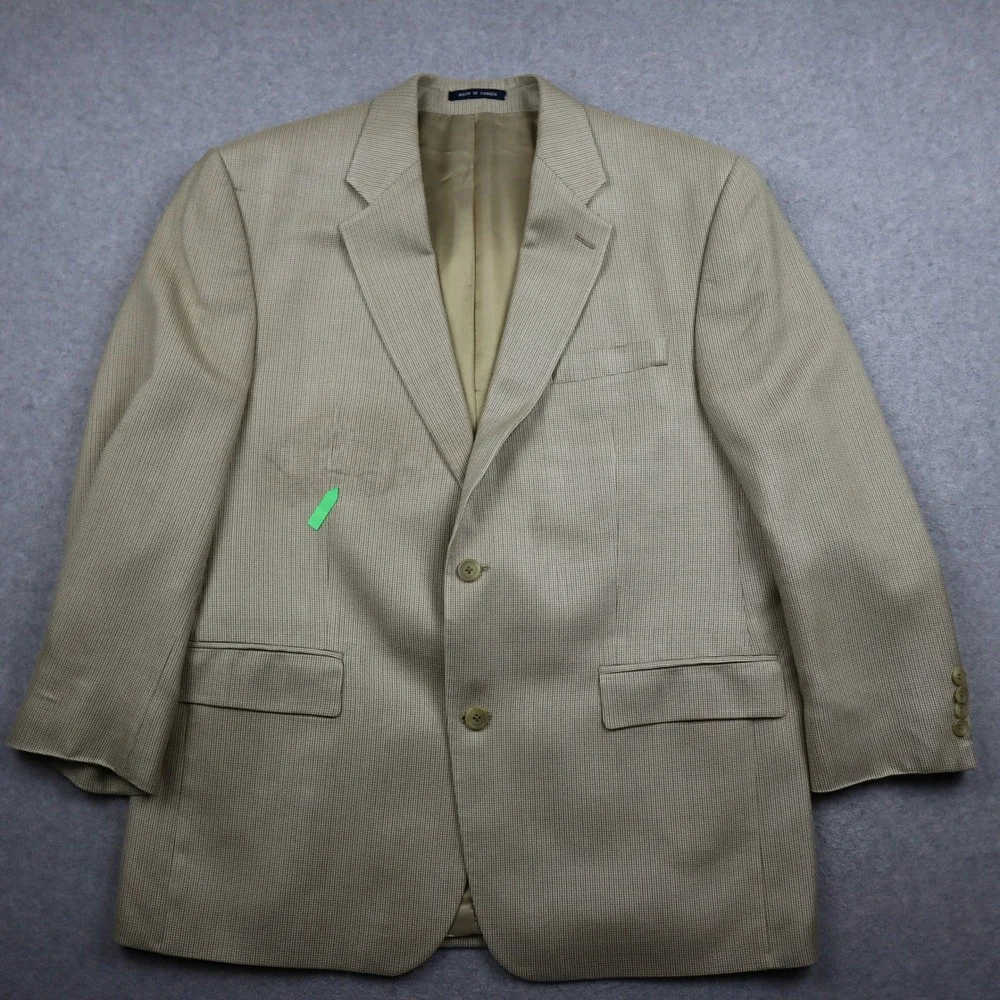 Ralph Lauren Sport Coat Mens 44R Tan Micro-Houndstooth Two-Button Blazer Canada